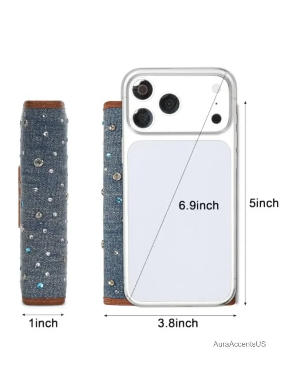 RFID Blocking Tri-fold Wallet - Compact Denim Wallet with Coin Pocket
